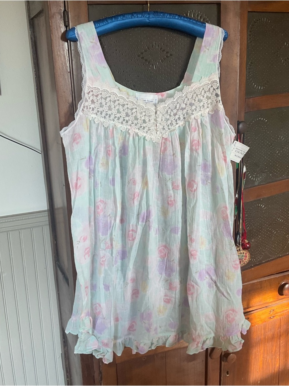 Vintage Amanda Stewart Country Romantic Floral Summer Nightgown 1X NWT